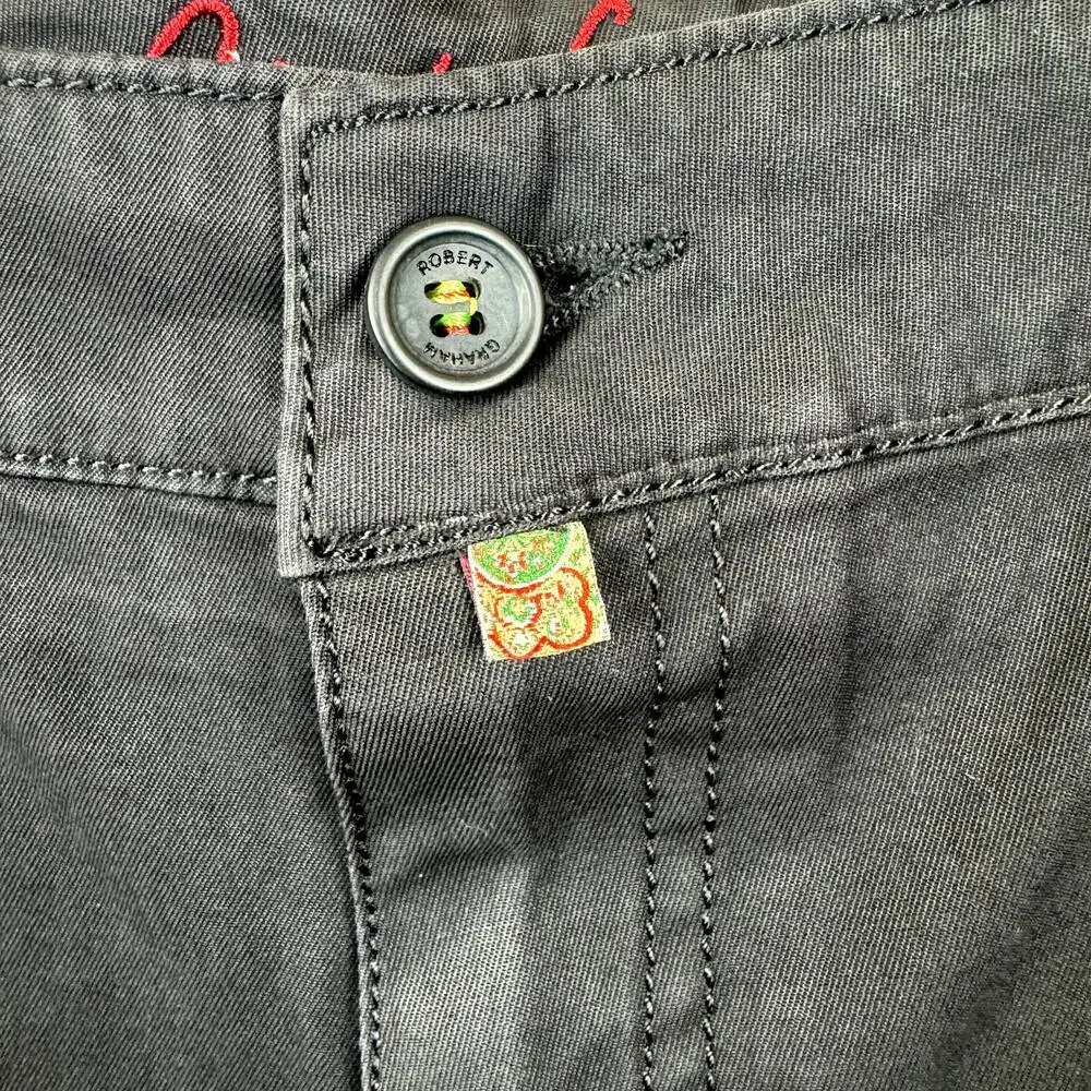 Robert Graham Men's Shorts 38 Black Chino Flat Front 10